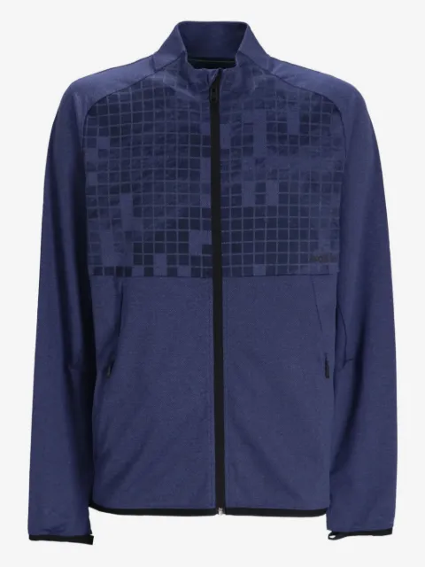 BOSS geometric-pattern zip-up sweatshirt
