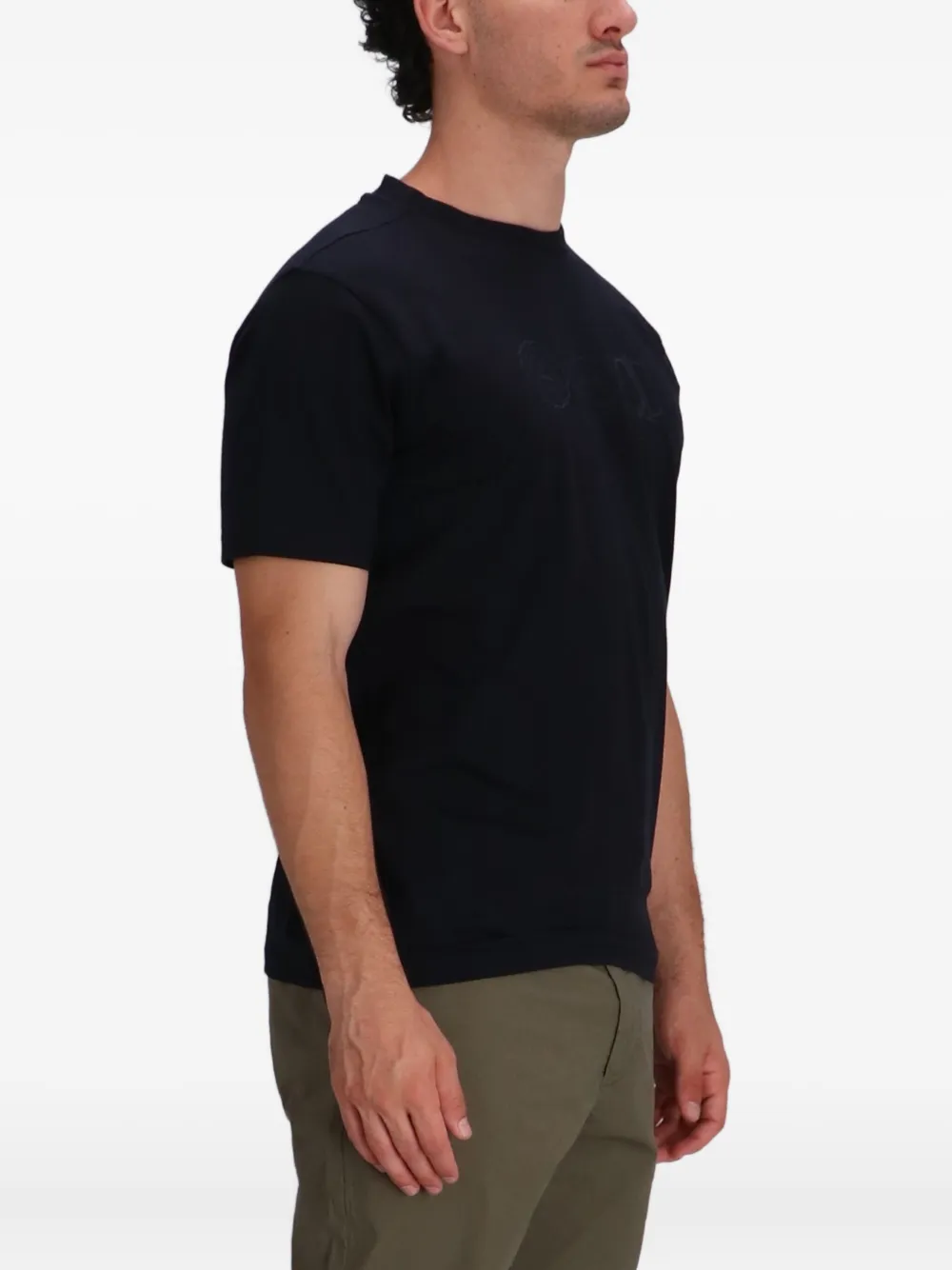 BOSS T-shirt met logo-reliëf Zwart