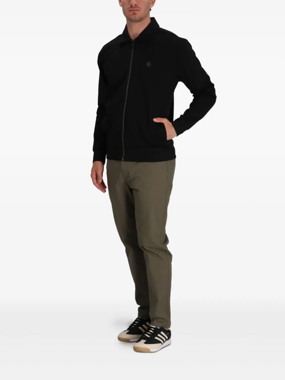 Hugo Boss Sweatshirtjacke Mit Doppel-d-monogramm In Black