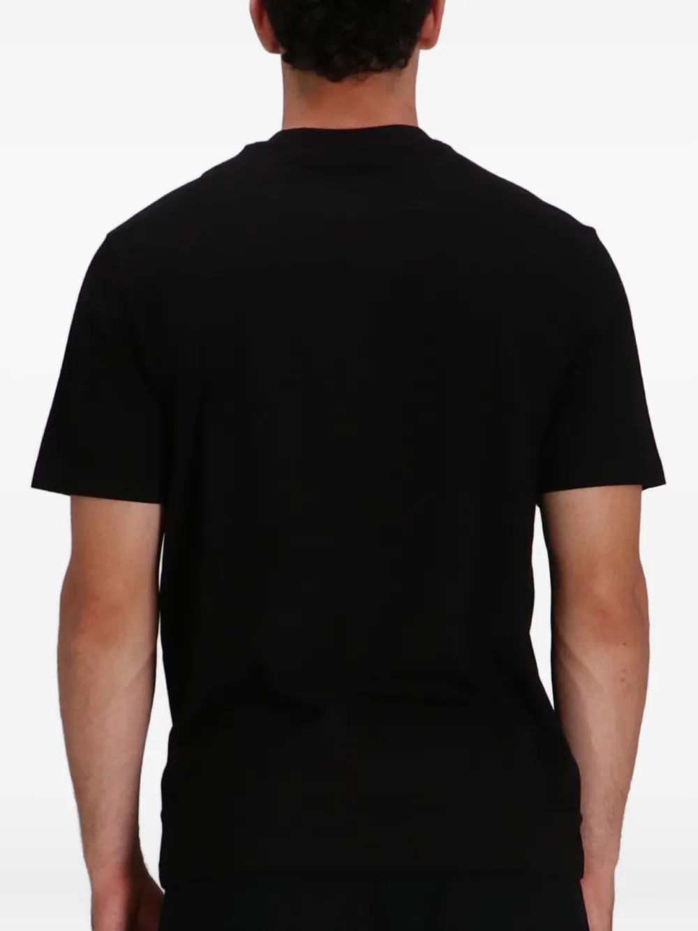 HUGO Katoenen T-shirt met geborduurd logo Zwart