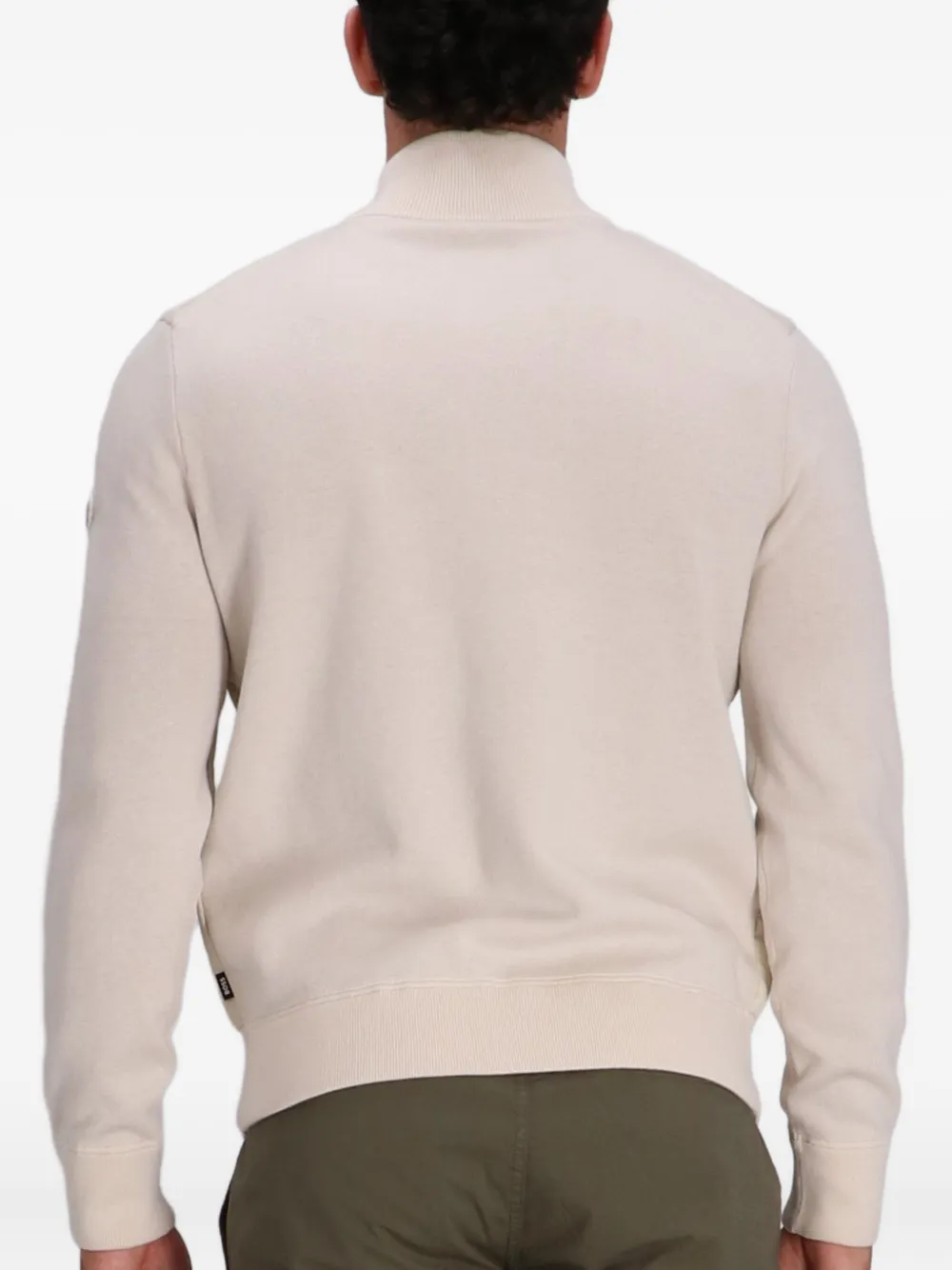 BOSS Gewatteerde trui van katoen-wol Beige