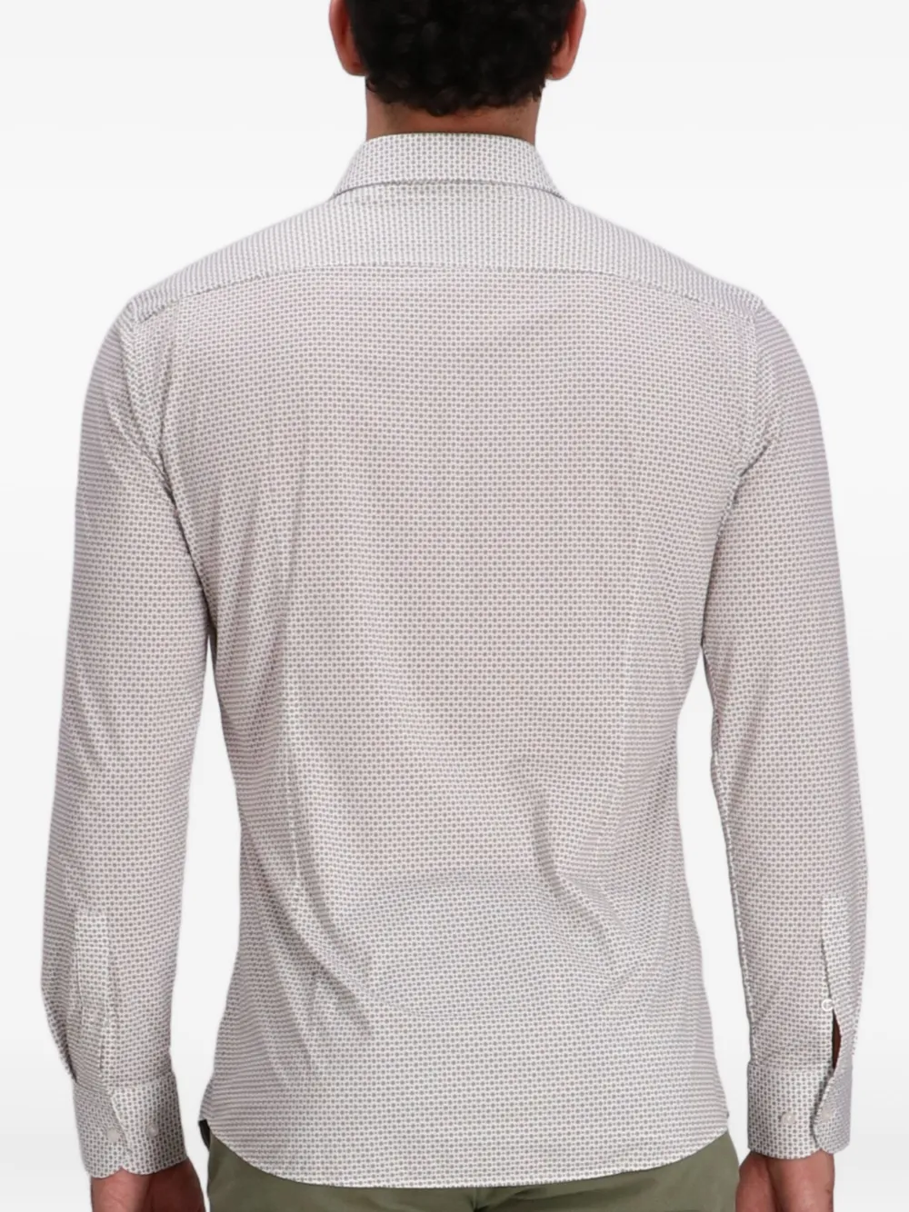 BOSS Katoenen overhemd met print Beige