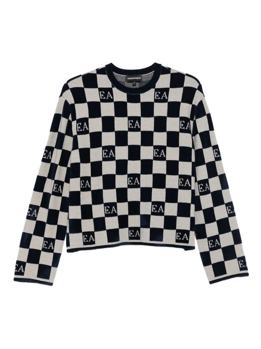 Emporio Armani check-pattern logo sweater | White | Image 1