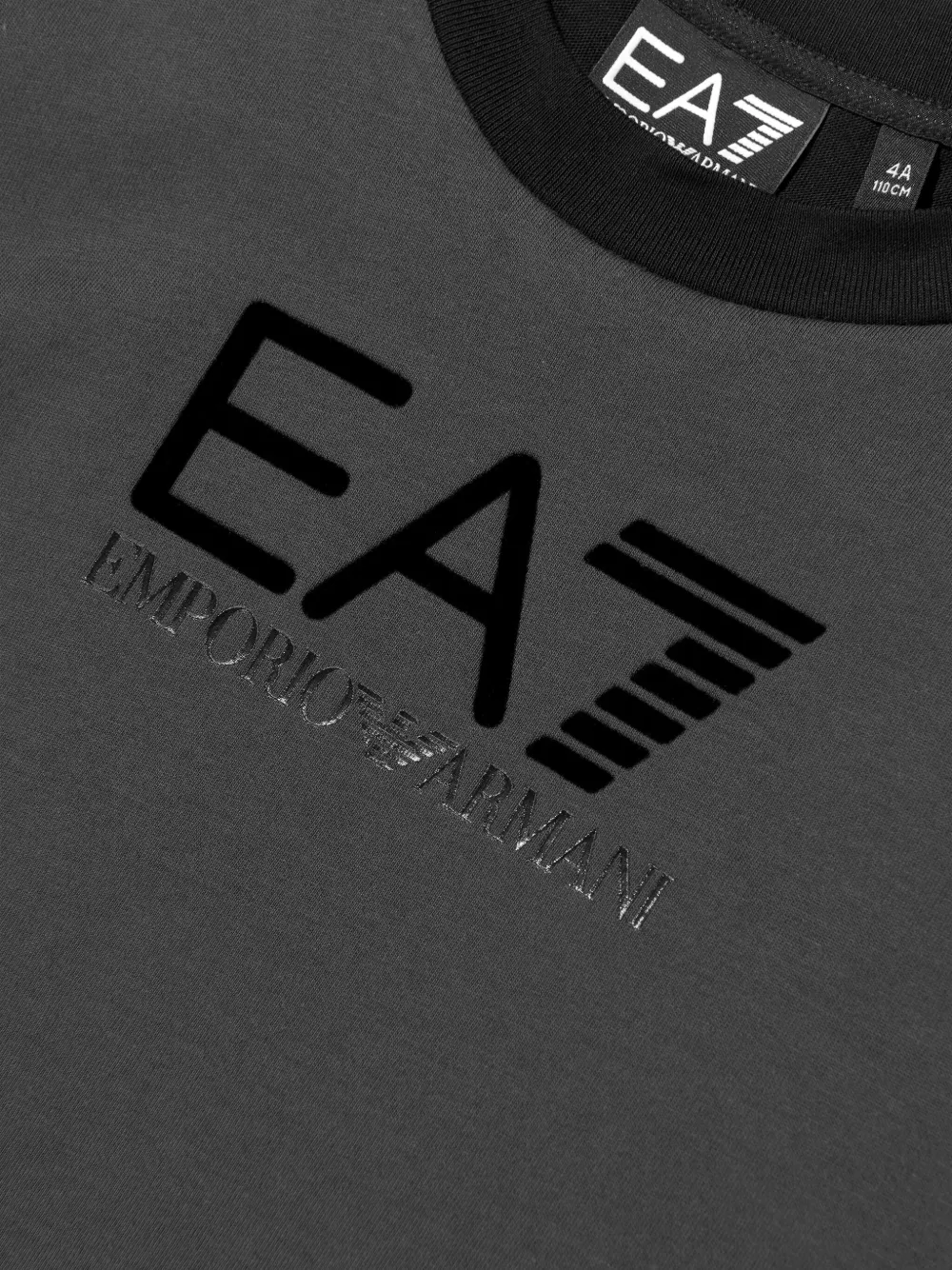 Emporio Armani Kids T-shirt met colourblocking en logo Grijs