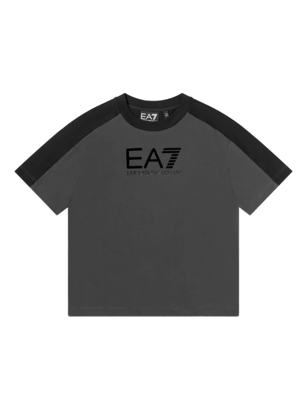 Emporio Armani Kids colourblock logo T-shirt - Grigio