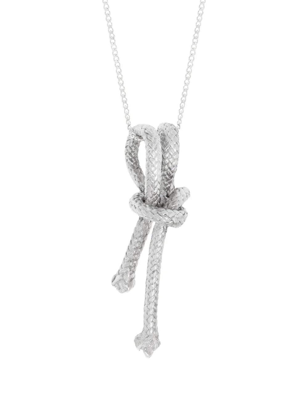 Angela Lago Clove Hitch knot-detail sterling silver necklace - Argento