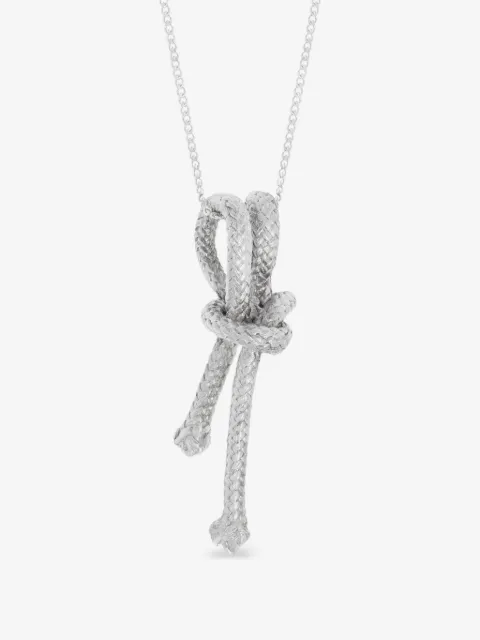 Angela Lago Clove Hitch knot-detail sterling silver necklace