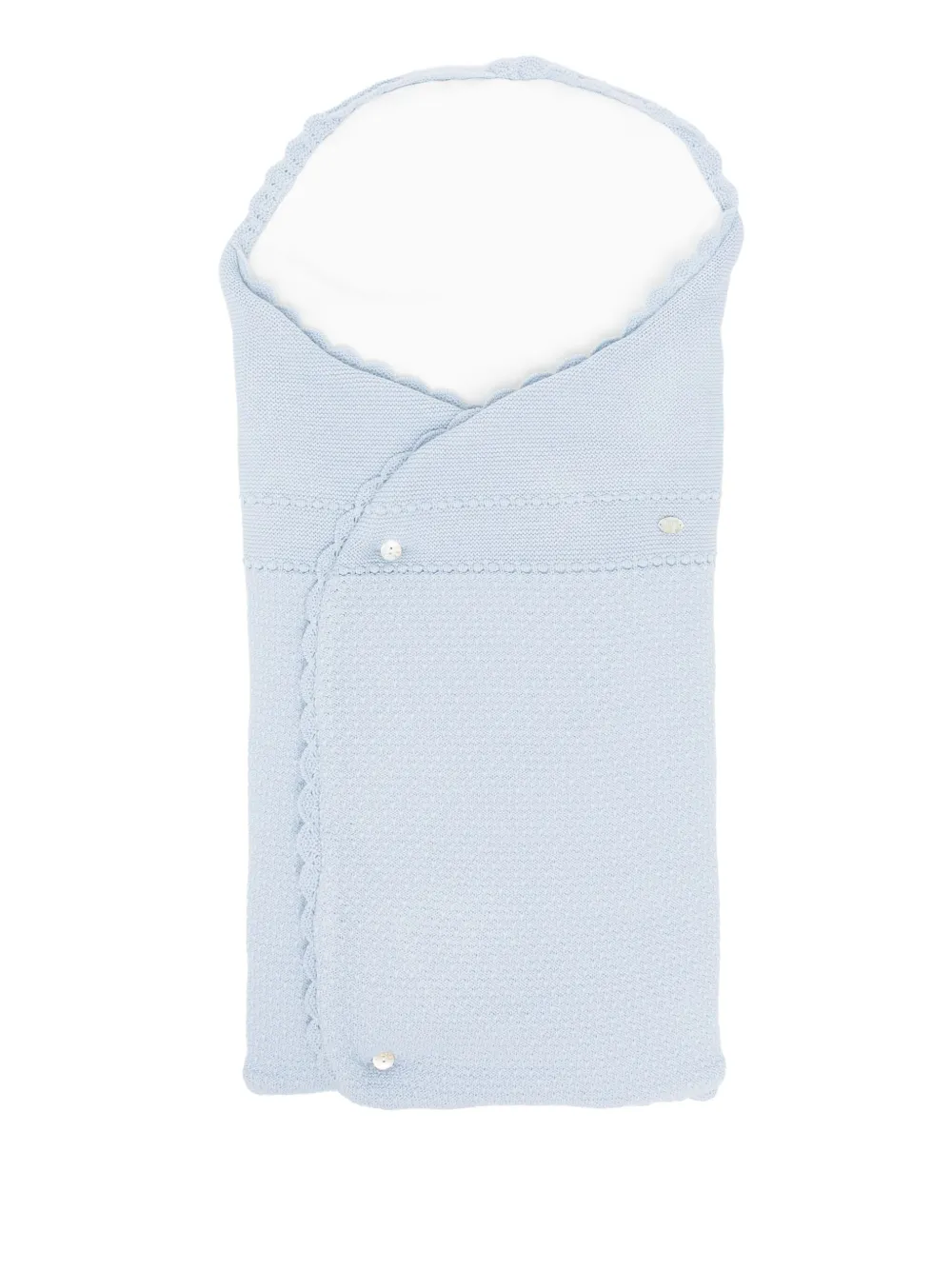 Paz Rodriguez Scalloped-edge Knitted Sleep Bag In Blue