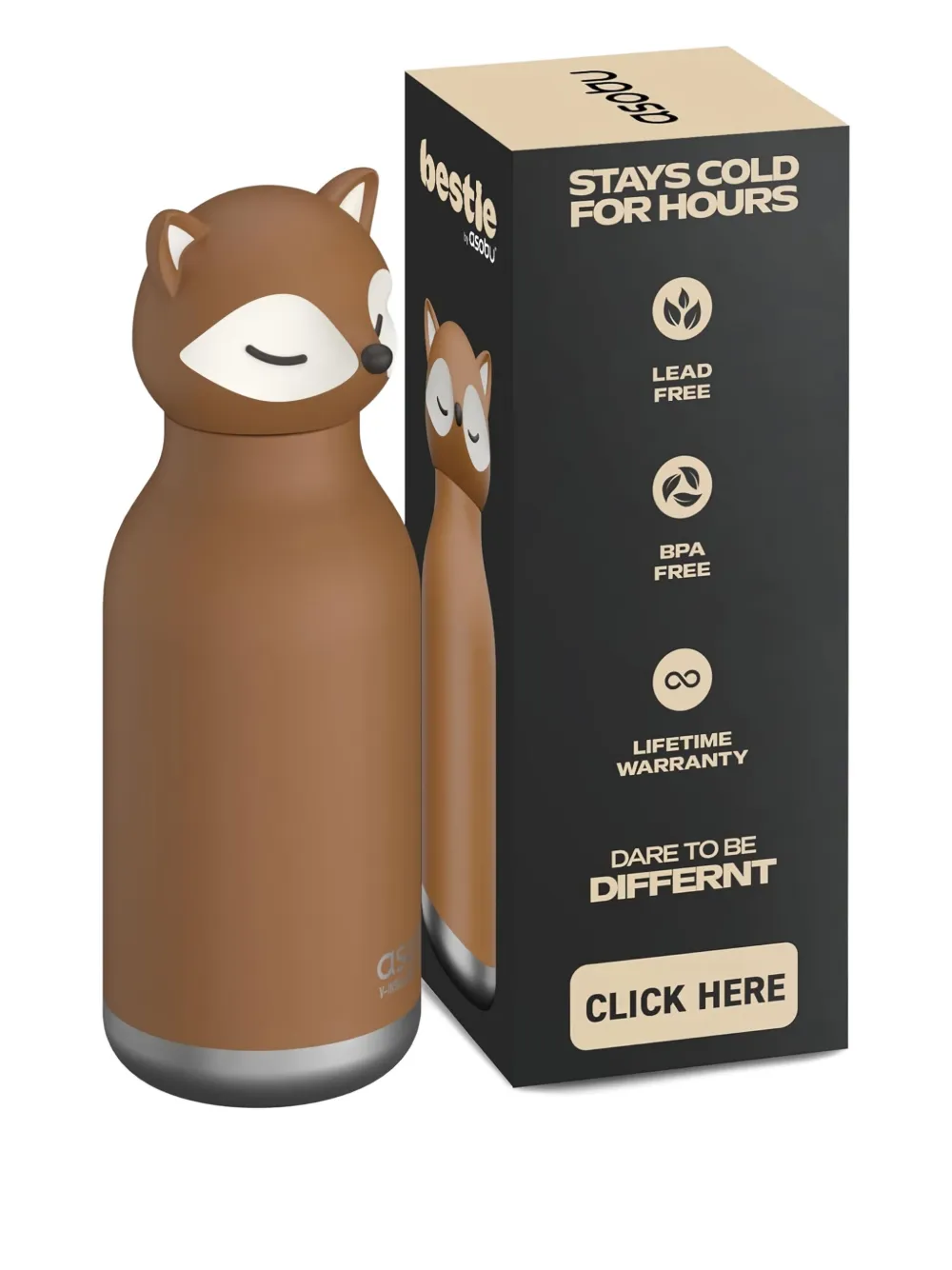 Asobu fox-head water bottle (460ml) | Water Bottles & Travel Mugs | Image 2