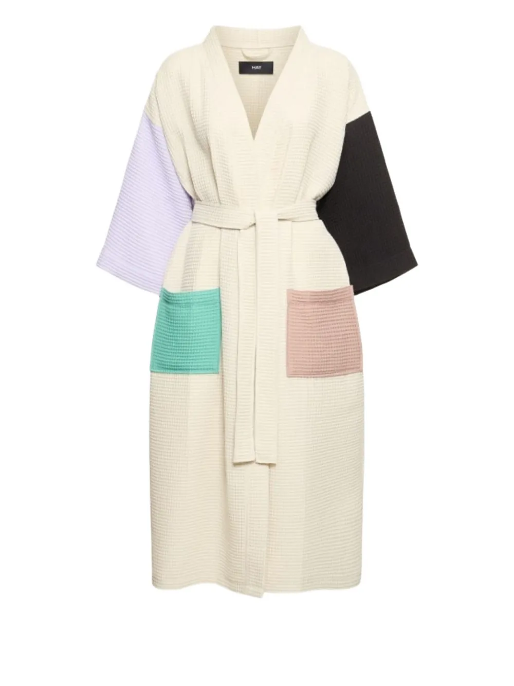 Hay Pocket Waffle Bathrobe In Neutral