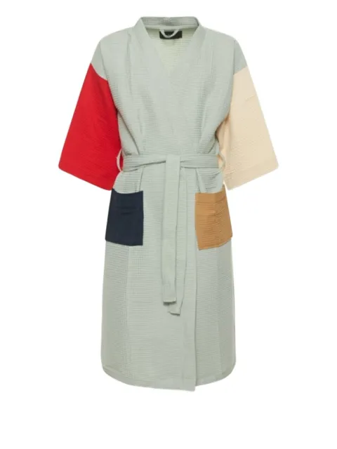 HAY waffle-texture belted bath robe
