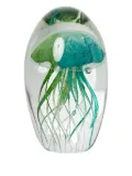 CU I SEEYOU jellyfish glass paper weight - Blue