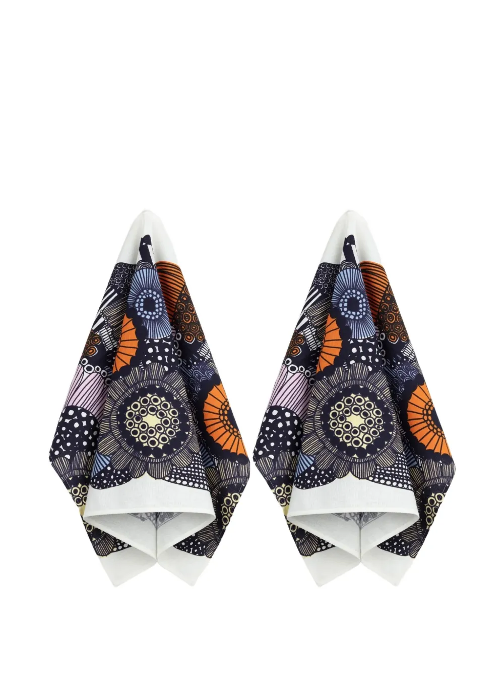 Marimekko Floral-pattern Tea Towels In Multi