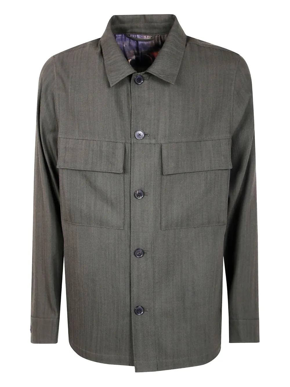 Paul Smith classic-collar shirt jacket | Green | Image 1