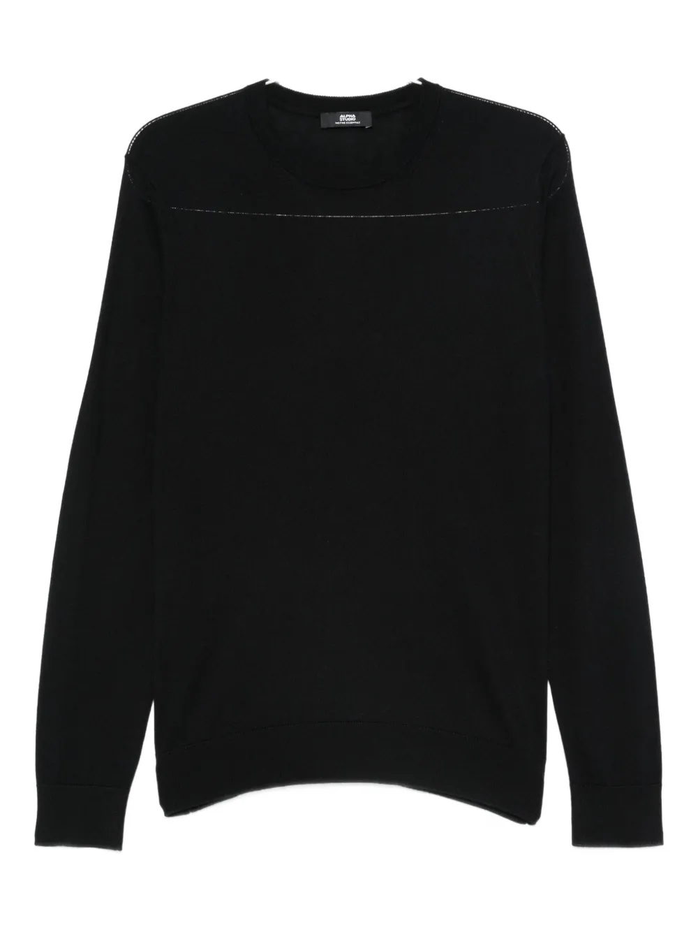 Alpha Studio Crew-neck Sweater In Black