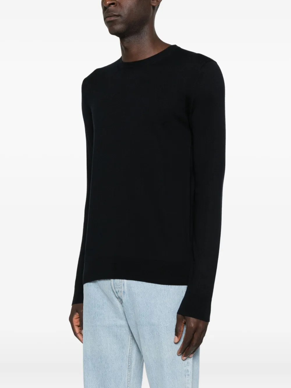 Alpha Studio Crew-neck Sweater In Black