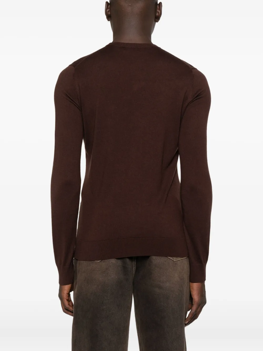 Alpha Studio Crew-neck Sweater In Burgundy