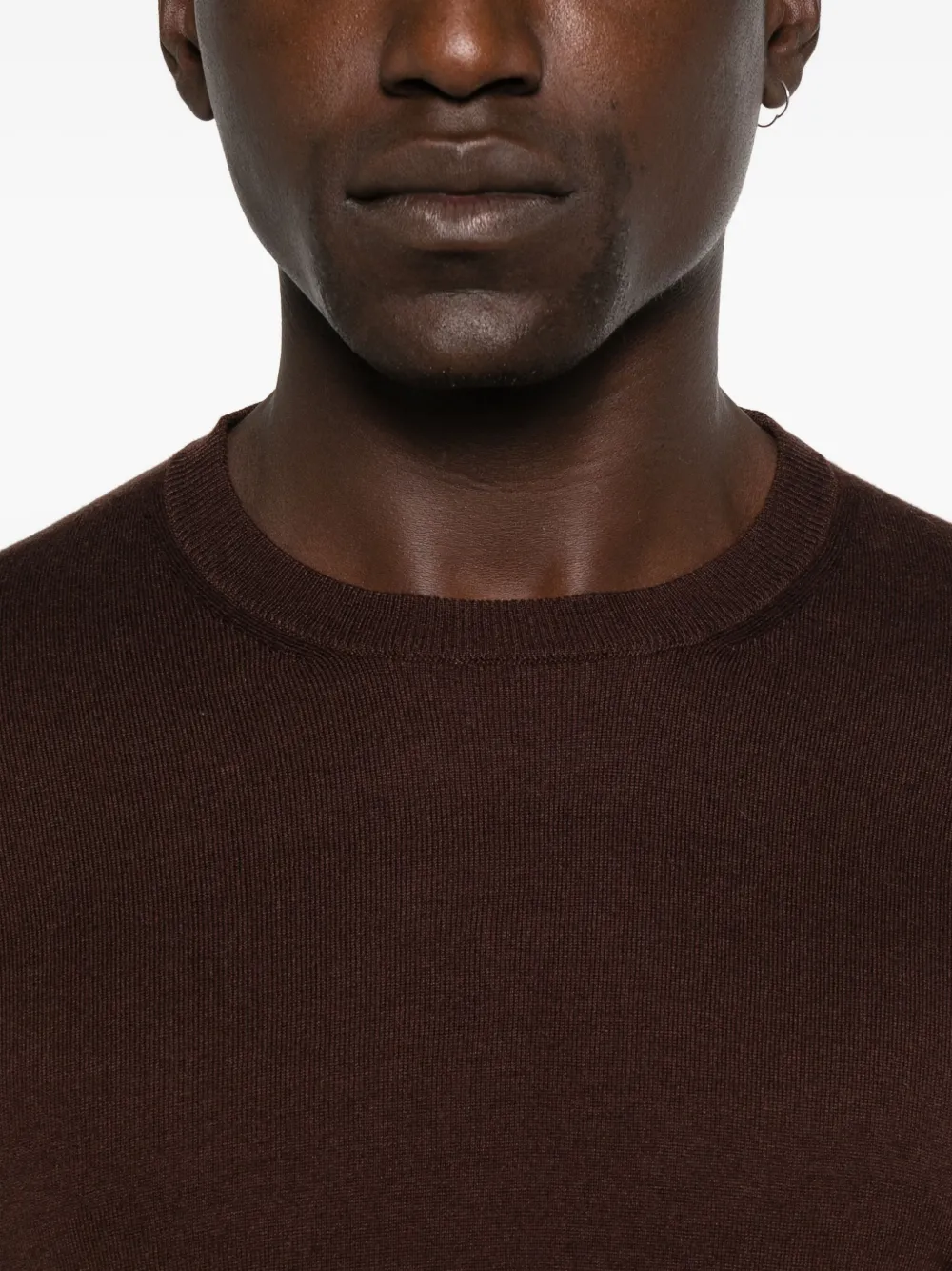 Alpha Studio Crew-neck Sweater In Burgundy