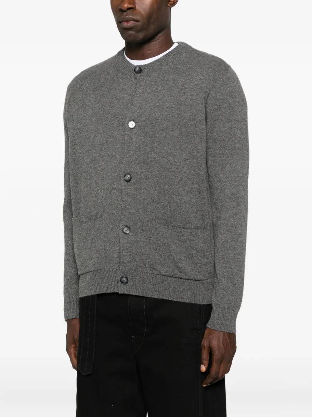 Alpha Studio Cashmere Cardigan In Gray