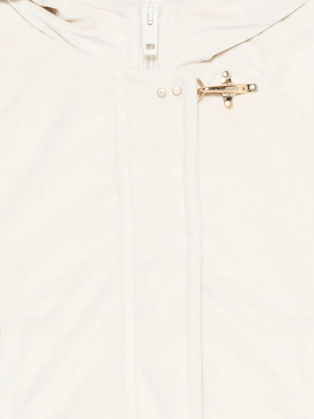 Fay Hooded Toggle-fastening Coat In White