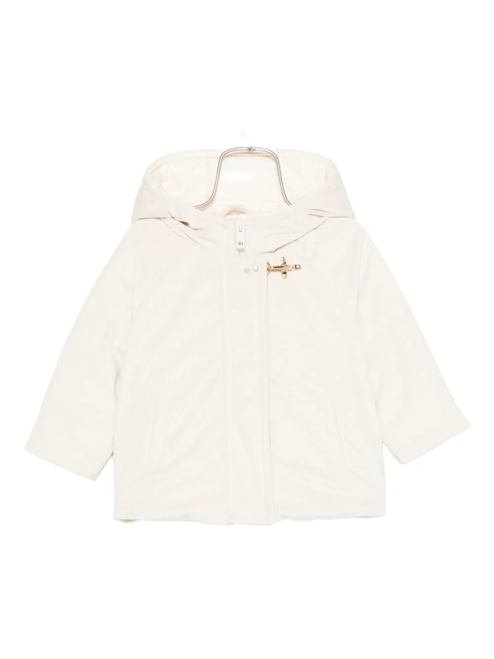 Fay Hooded Toggle-fastening Coat In White