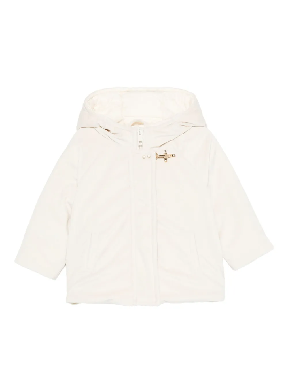 Fay Kids hooded toggle-fastening coat | White | Image 1