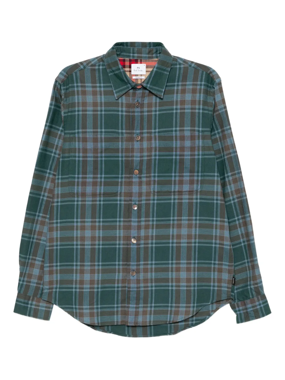 PS Paul Smith camisa de algodón con cuadros estampados | verde | Image 1