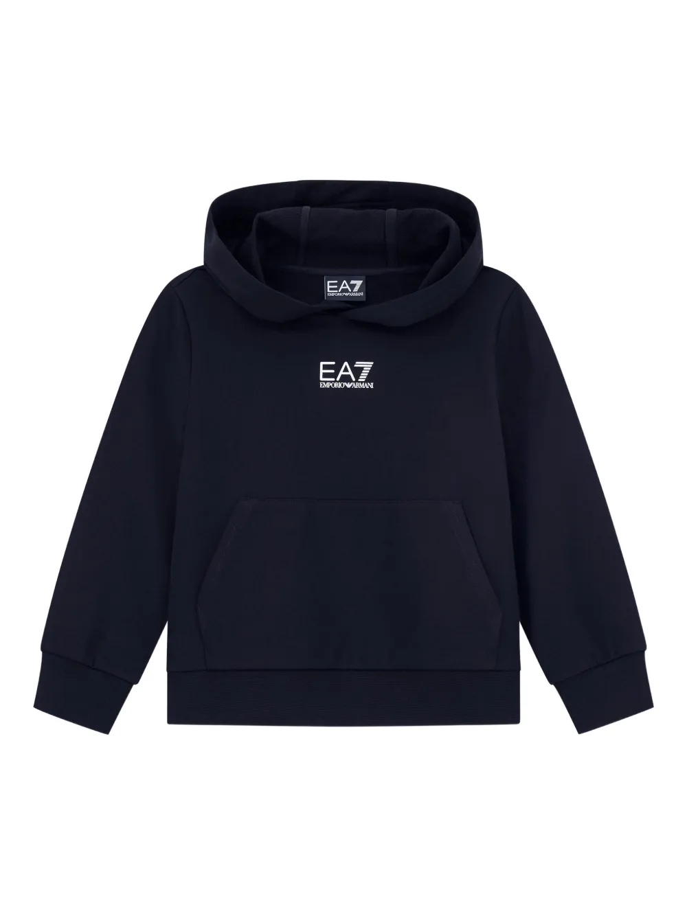 Emporio Ar i Kids Hoodie met logodetail Zwart