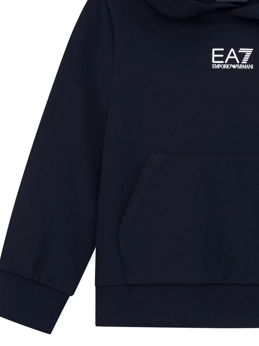 Emporio Armani Kids Hoodie met logodetail Zwart