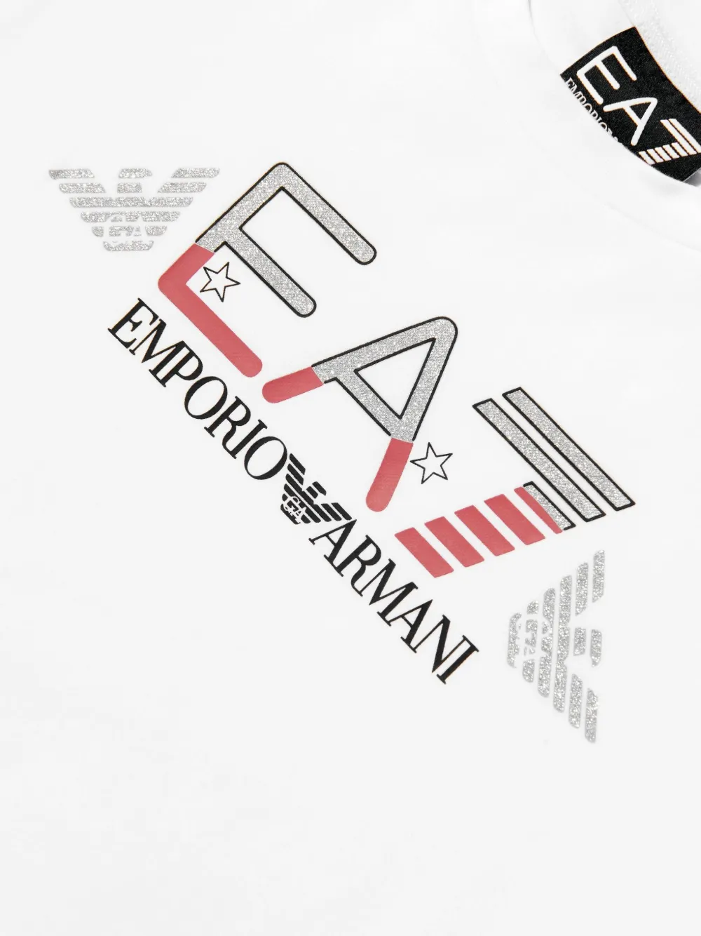 Emporio Armani Kids EA7 top met logo Wit