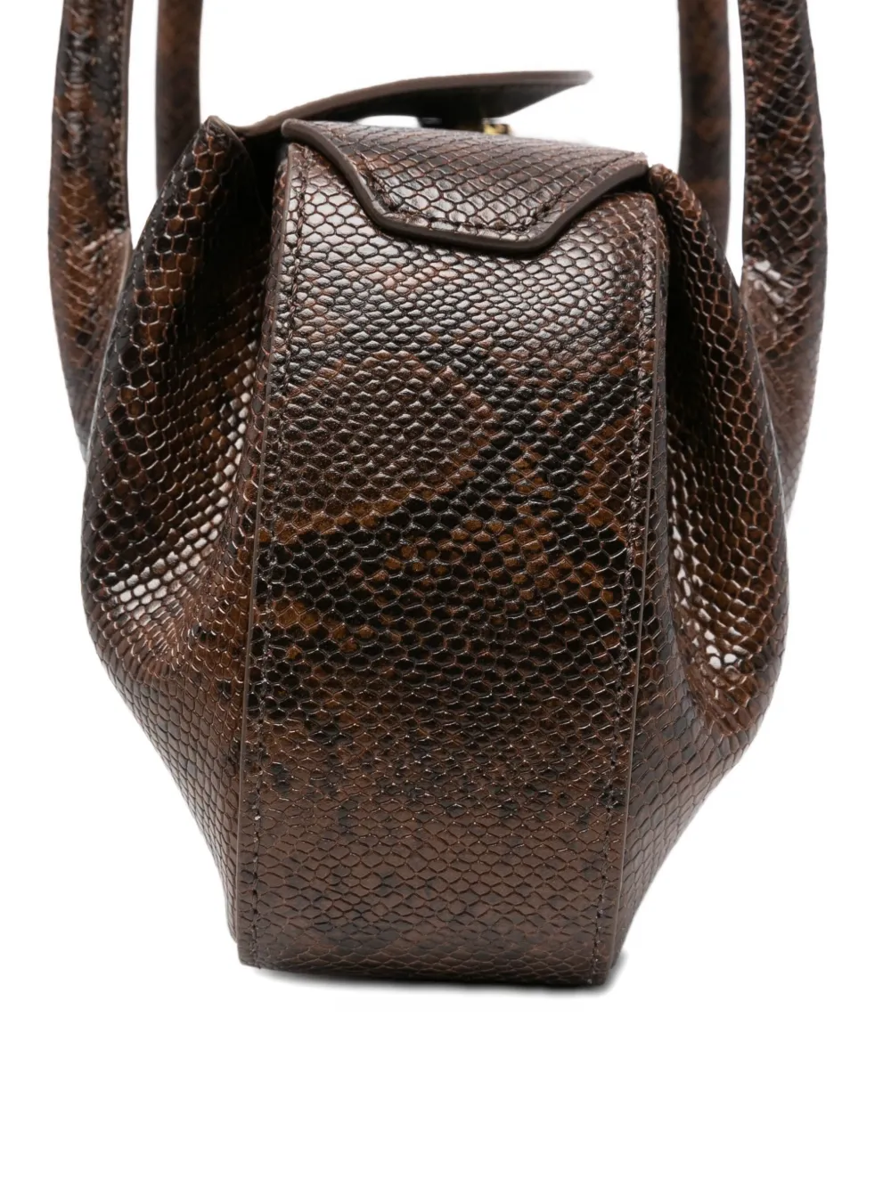 Yuzefi Debossed-snakeskin Shoulder Bag In Brown