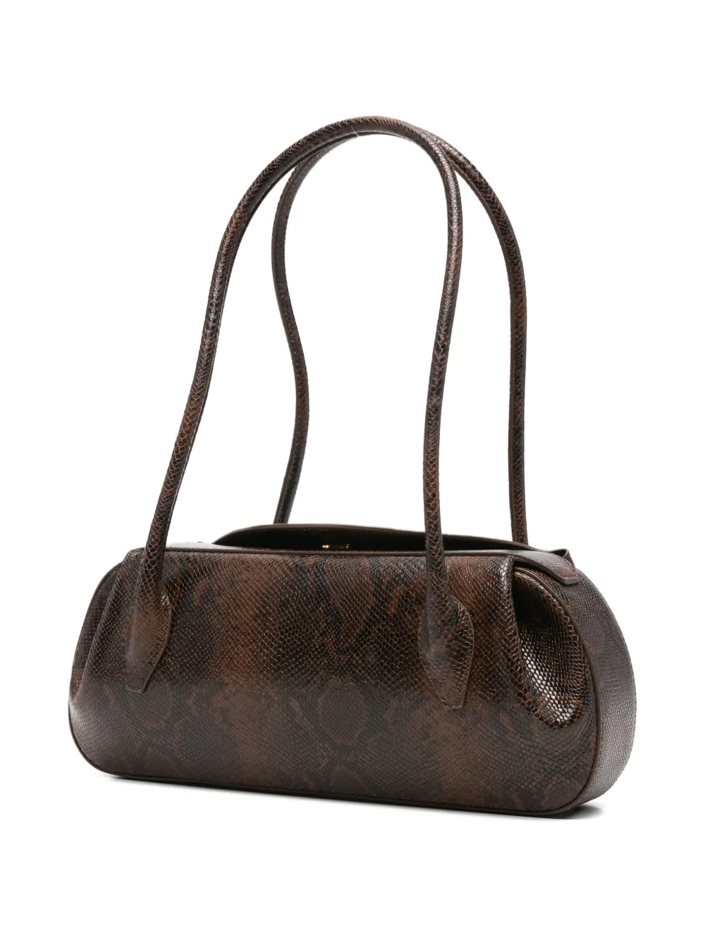 Yuzefi Debossed-snakeskin Shoulder Bag In Brown