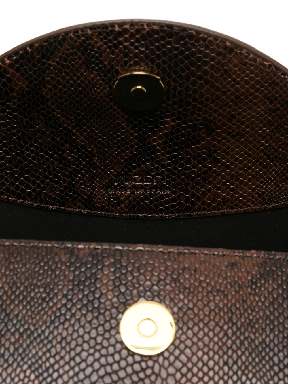 Yuzefi Schoudertas met slangen-reliëf Bruin