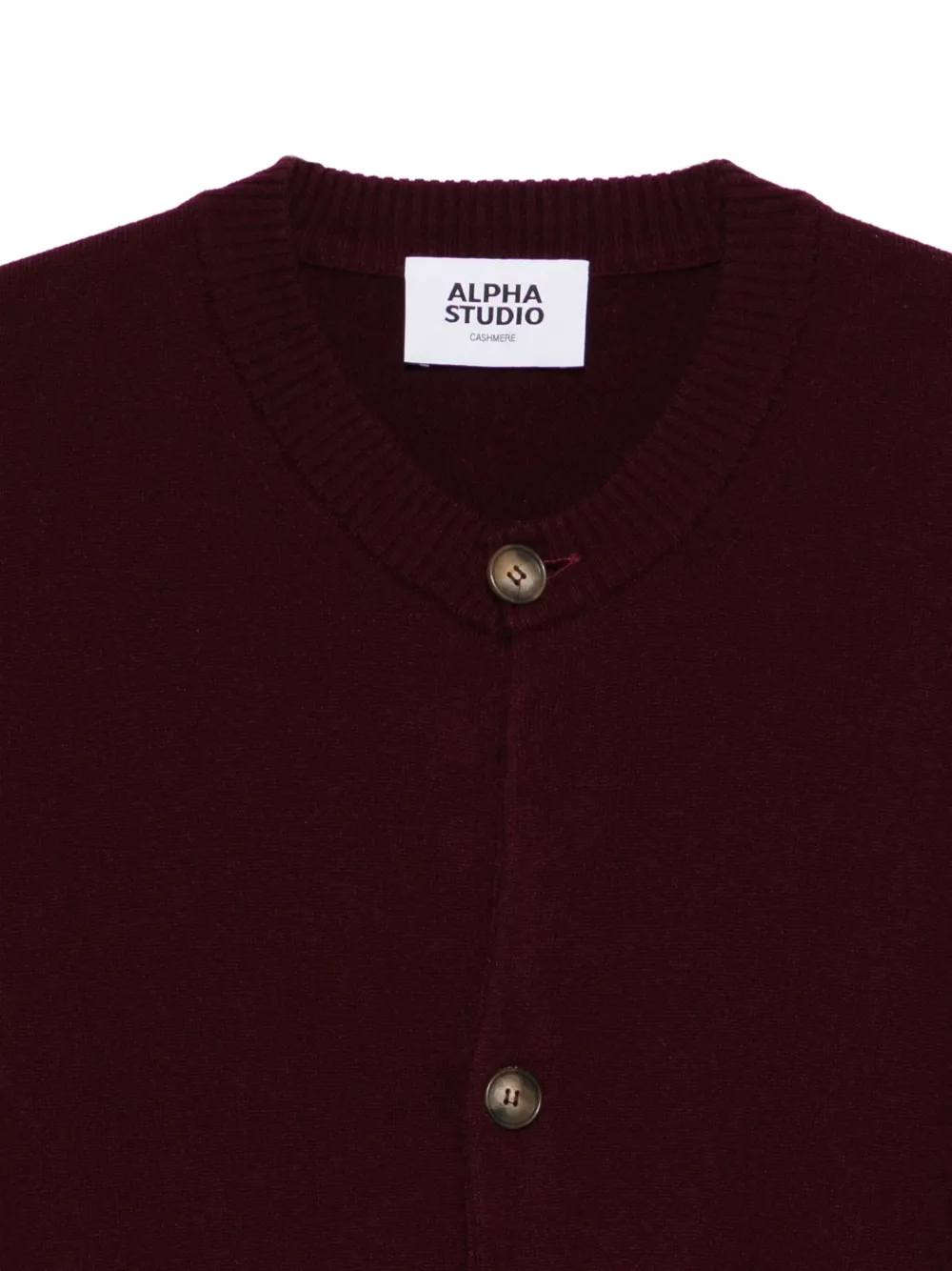 Alpha Studio Button-up Cardigan In Burgundy