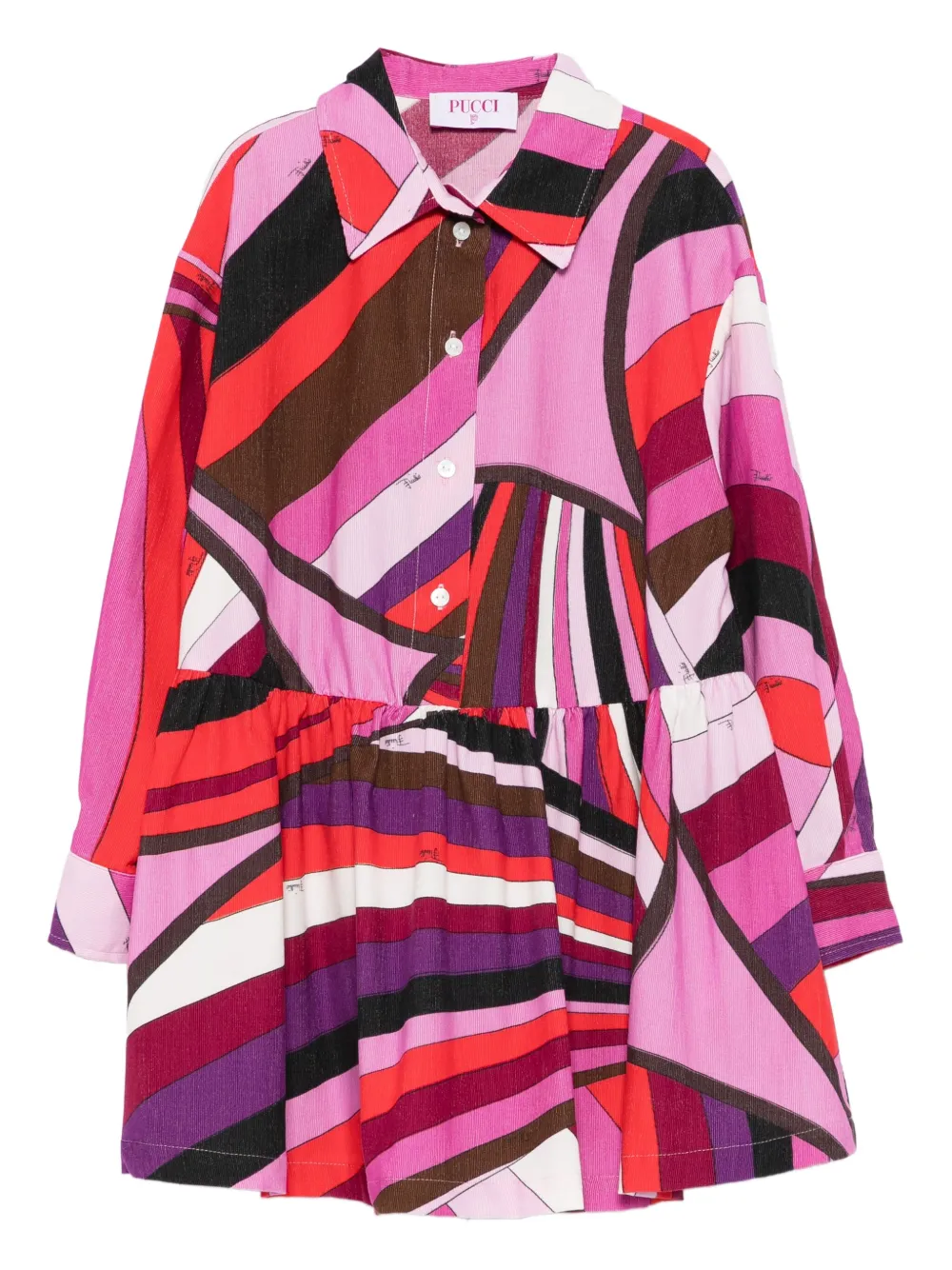 PUCCI Junior abstract-print shirt dress | Pink | Image 1