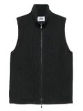 ALPHA STUDIO zip-up sleeveless cardigan - Grey