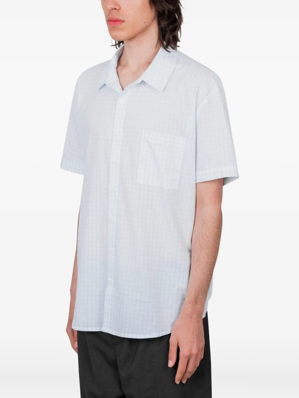 Paloma Wool grid-pattern short-sleeve shirt - Blauw