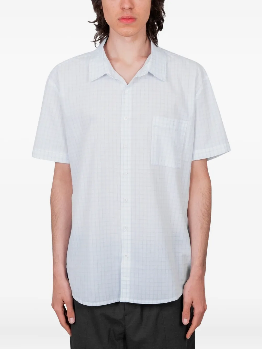 Paloma Wool grid-pattern short-sleeve shirt | Blue | Image 1
