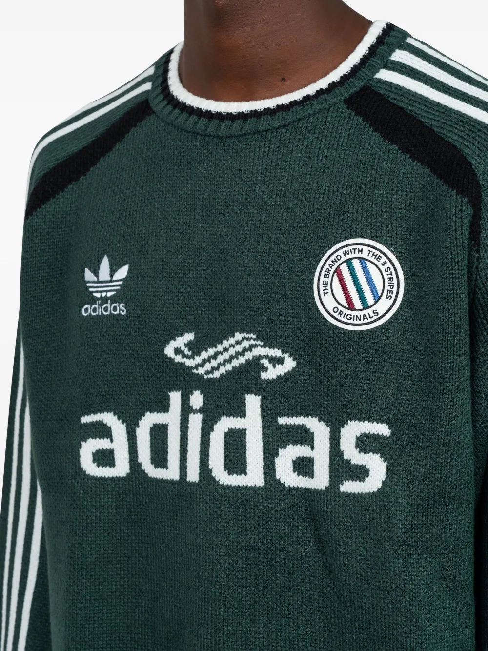 Adidas Originals Striped Long-sleeved Sweater In Multi