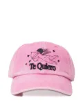 CARNE BOLLENTE cherub-embroidered baseball cap - Pink