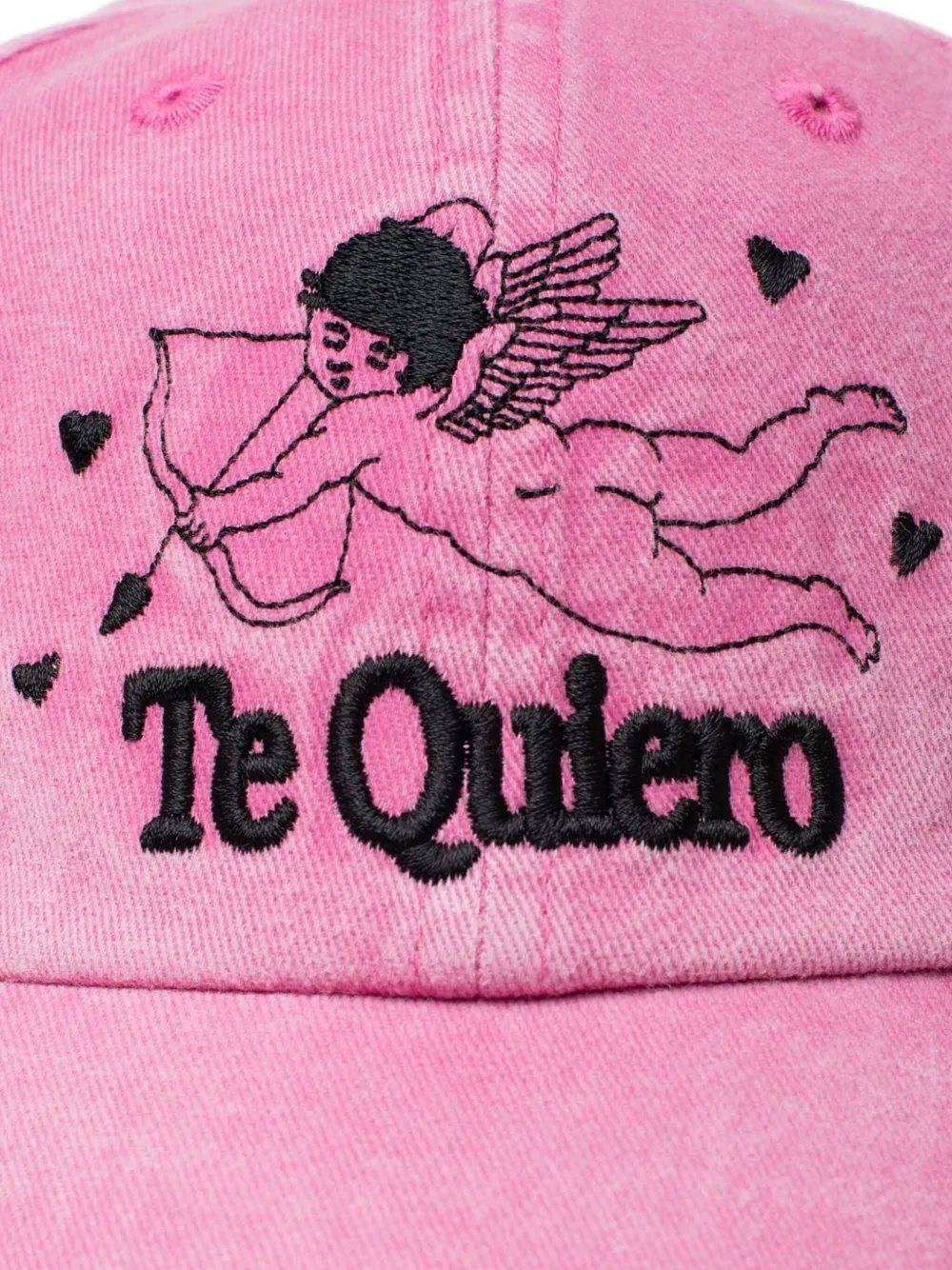 Carne Bollente Cherub-embroidered Baseball Cap In Pink