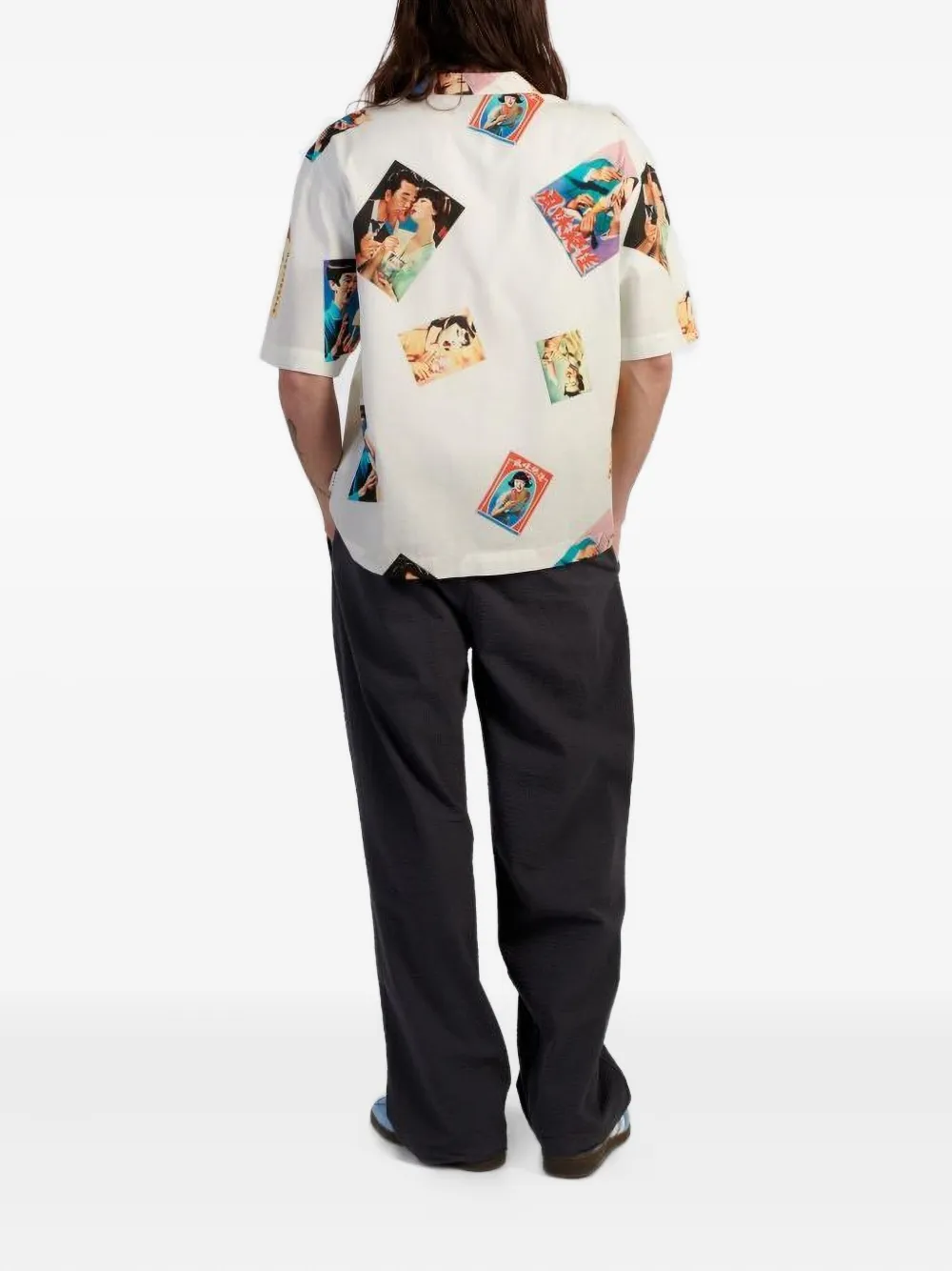 Edwin Printed Short-sleeve Shirt In White
