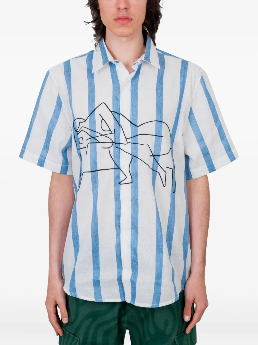BY PARRA stripe short-sleeve shirt | White | Image 1