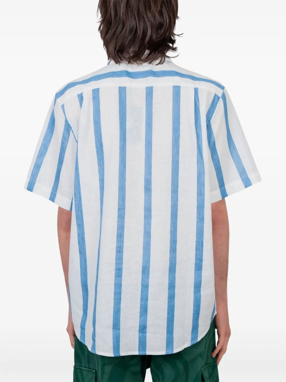 BY PARRA Gestreept overhemd met korte mouwen Wit