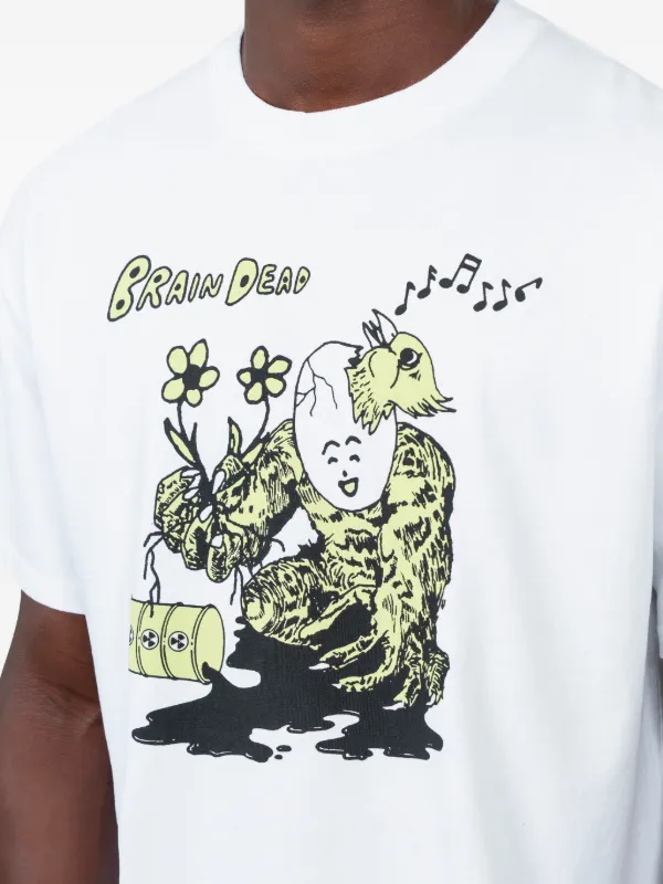 Brain Dead Camiseta Scrambled Head Gráfica | Branco | FARFETCH BR