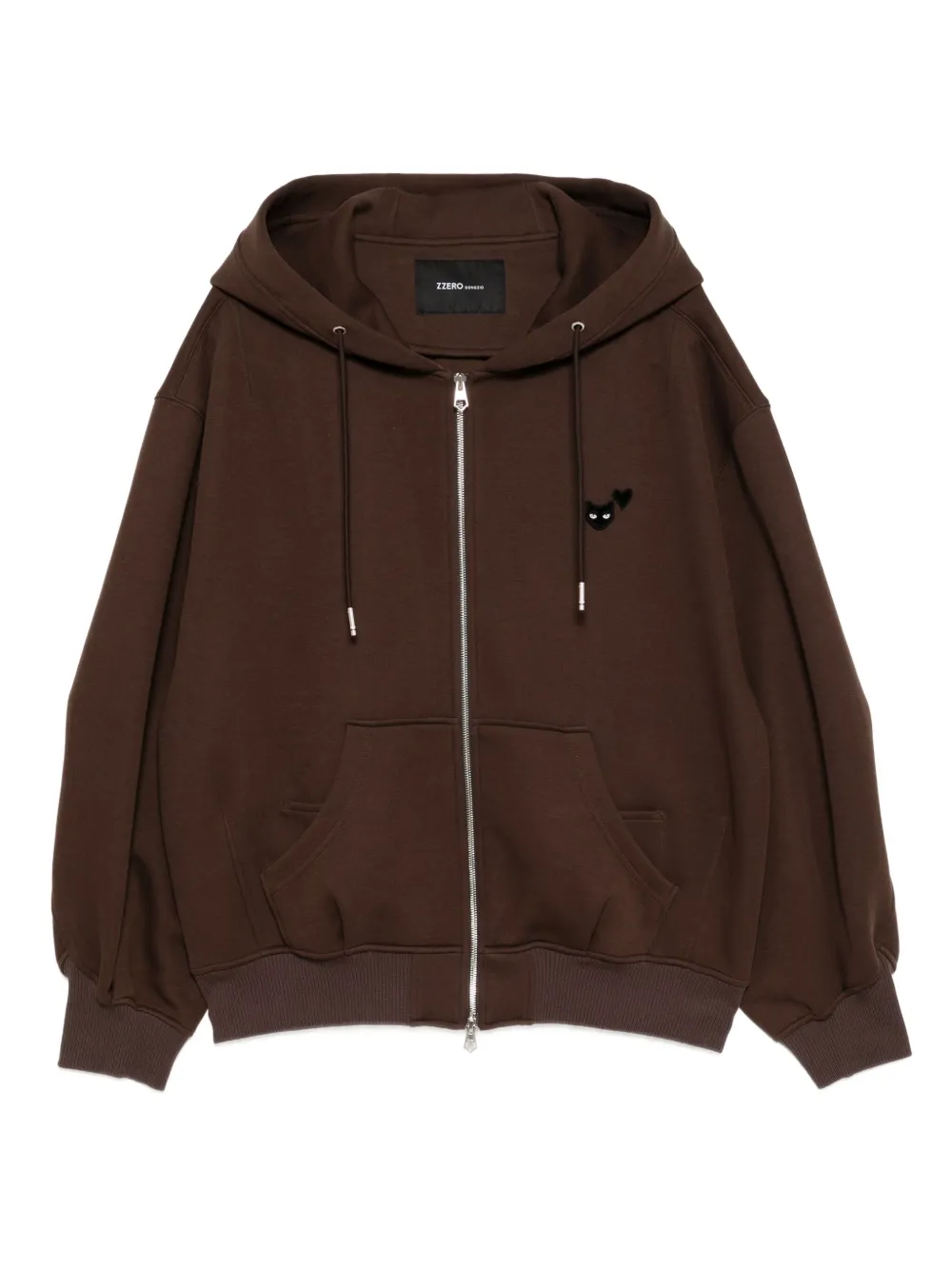 SONGZIO panther-embroidered hoodie | Brown | Image 1