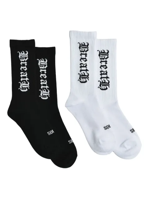 BREATH logo-jacquard socks (pack of two)