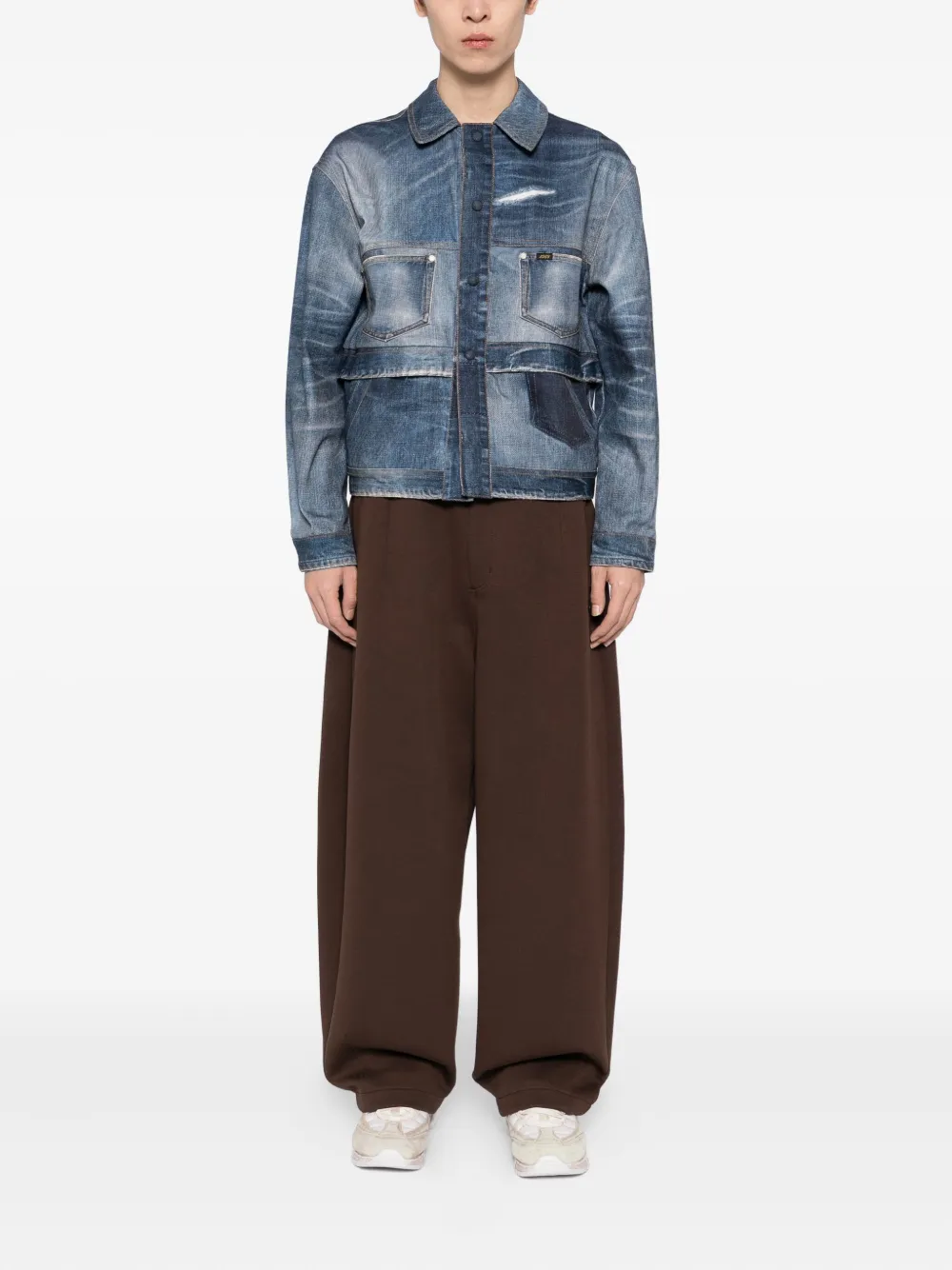 SONGZIO Broek met geborduurde panter - Bruin