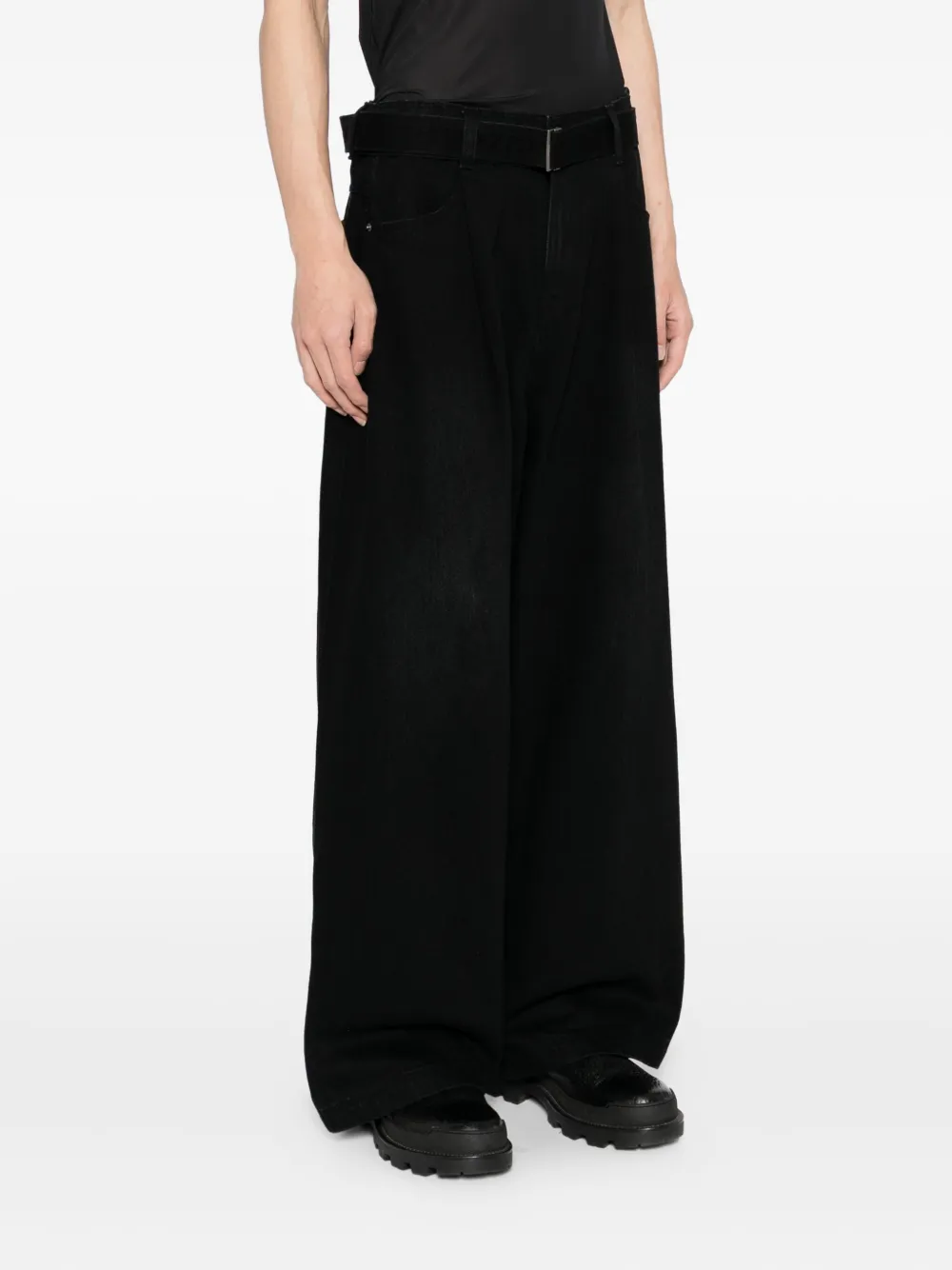 SONGZIO Jeans met wijde pijpen Zwart