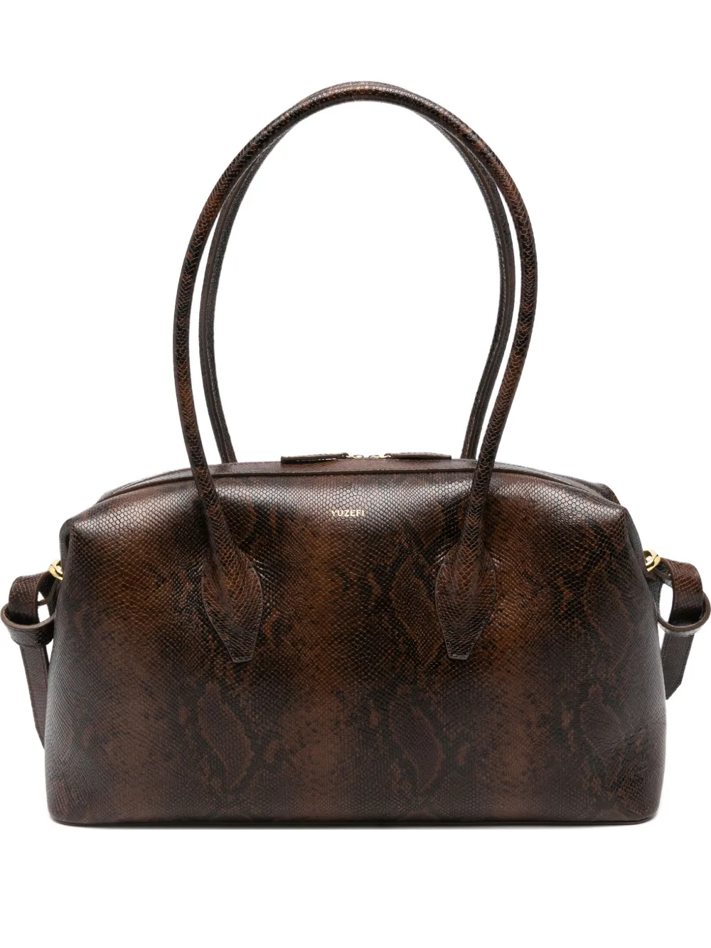 Yuzefi Brioche Leather Shoulder Bag In Brown